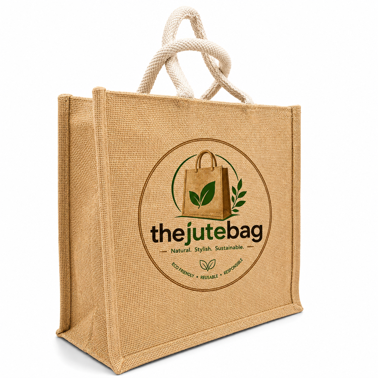 Natural Stripe Jute Bag